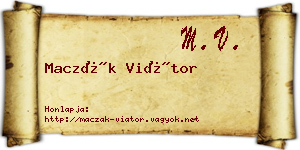 Maczák Viátor névjegykártya